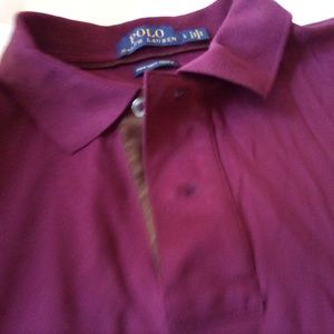 Burgundy Ralph Lauren Polo (Sz L) (Long Sleeve)